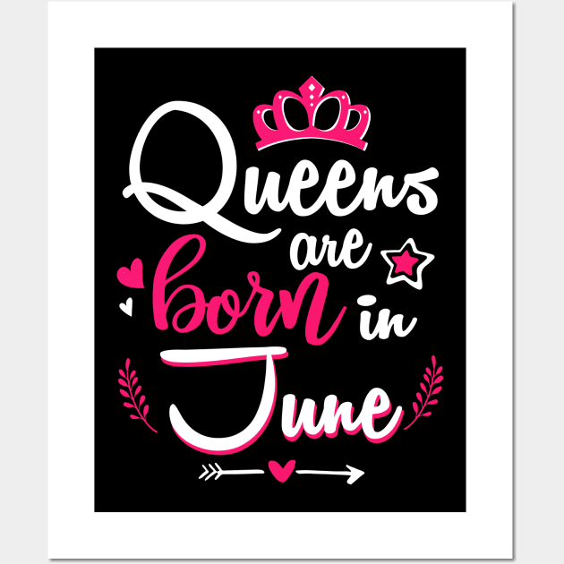 Women Queens Are Born In June Wall Art by Manonee